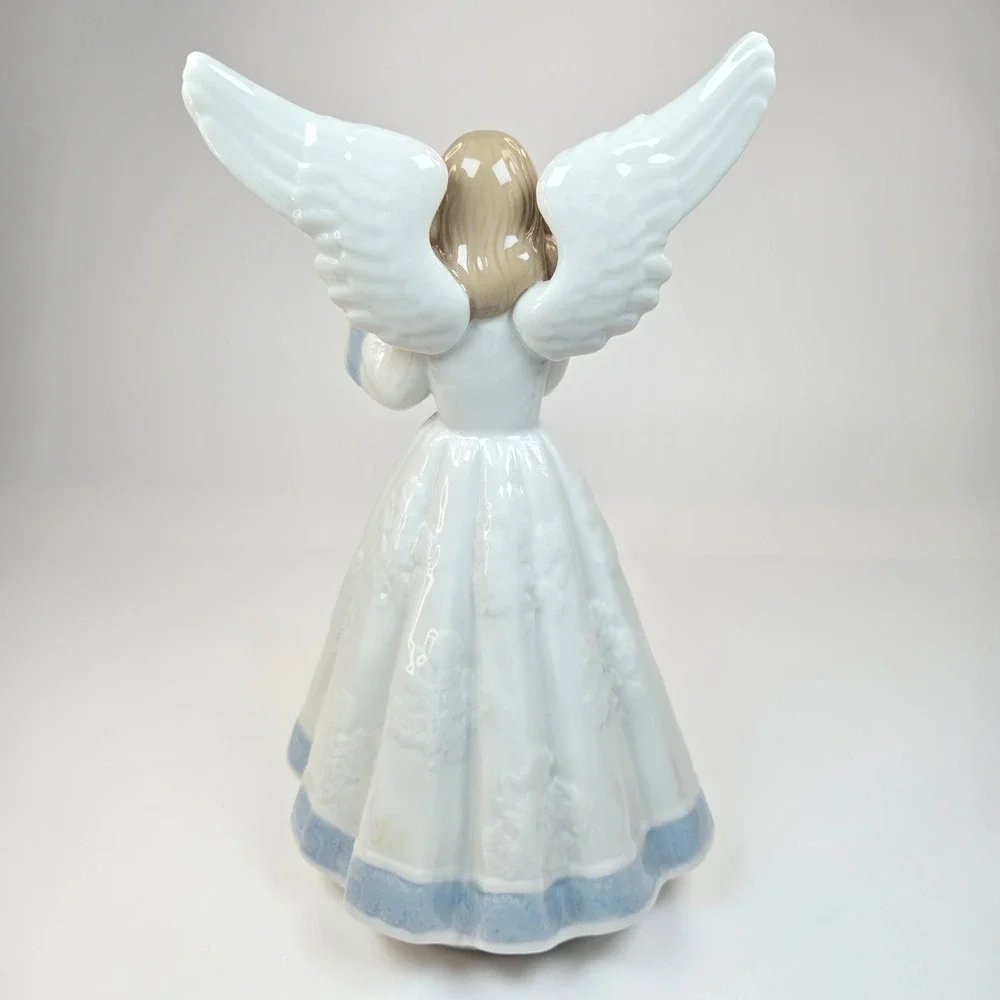 Vintage MINT Lladro Heavenly Harpest 5830 Angel‎ with Lyre Figurine Tree Topper